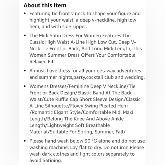 Womens Satin V Neck Ruffle Tie Front High Waist Midi A-Line Maxi Dress. Size M. - Picture 7 of 8